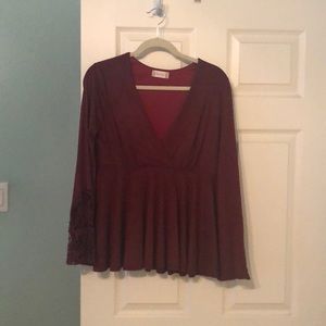 Deep red blouse